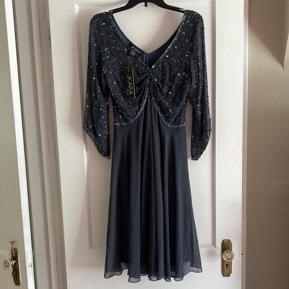 J Kara New York Slate below knee hand made dress